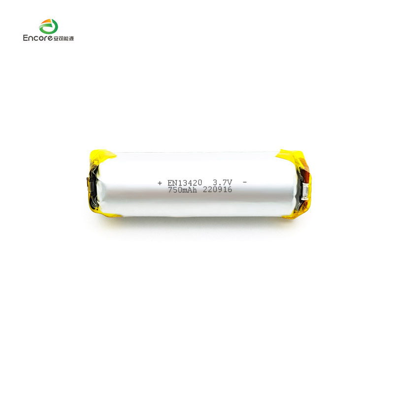 13420 750 mAh silindriline 3,7 V lipoaku